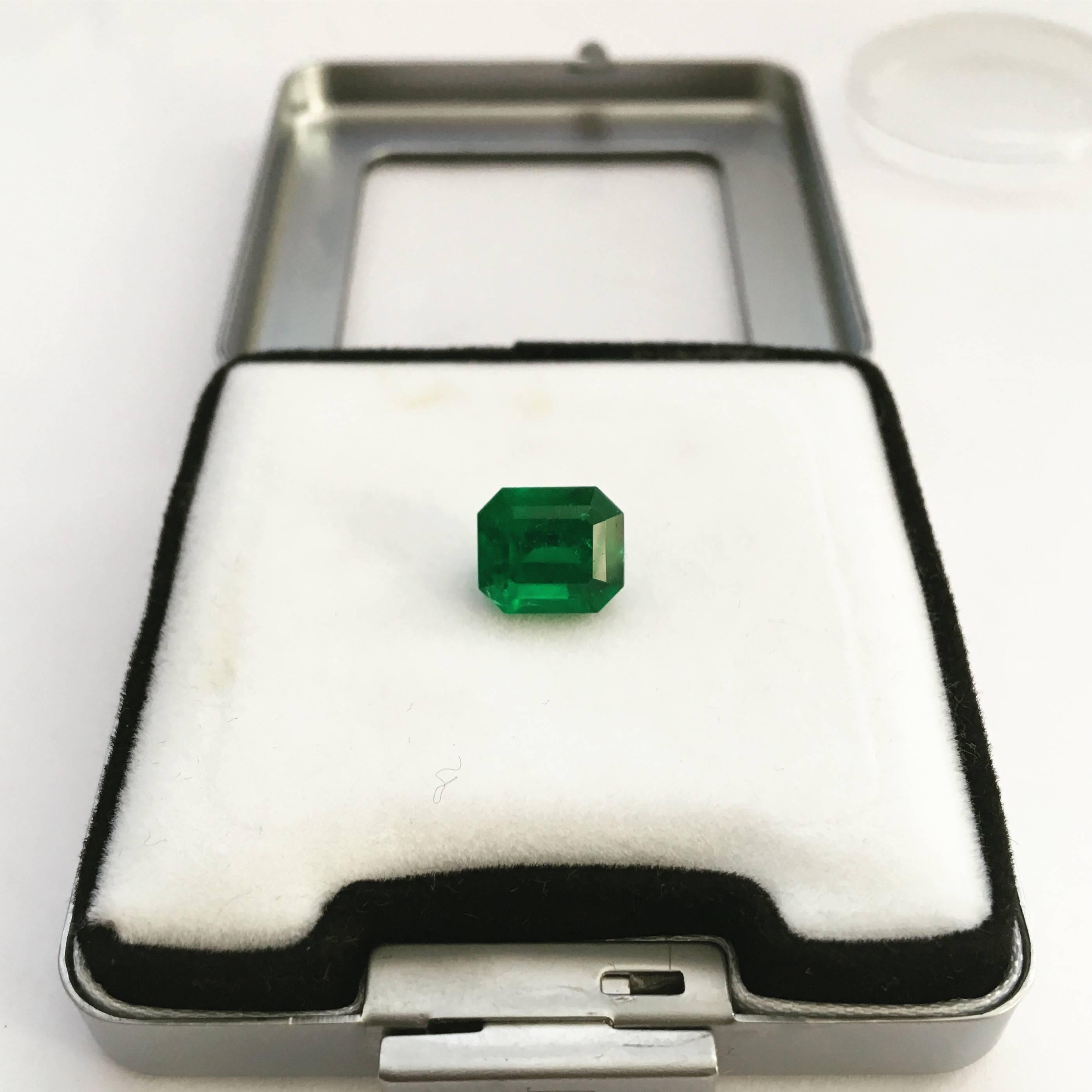 2.93 carat, emerald cut, certified blueish-green Colombian emerald of natural origin and fine quality.  Indications of insignificant clarity enhancement with cedar oil.

9.22mm x 7.99mm x 6.29mm

Certified retail price per carat: >$17,500 X 0.81 =
