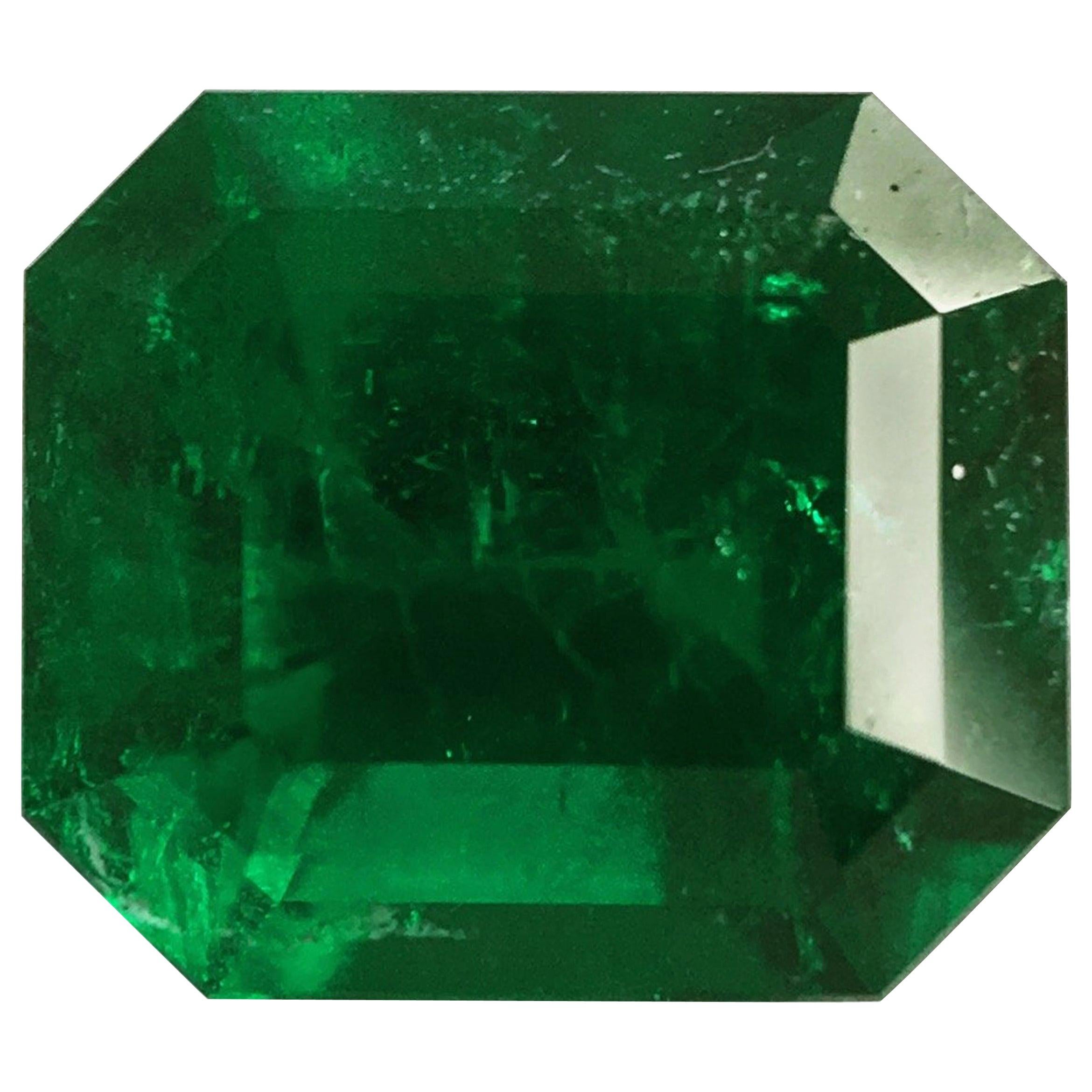 2.93 Carat Emerald Cut, Certified Natural Muzo Colombian Emerald For Sale