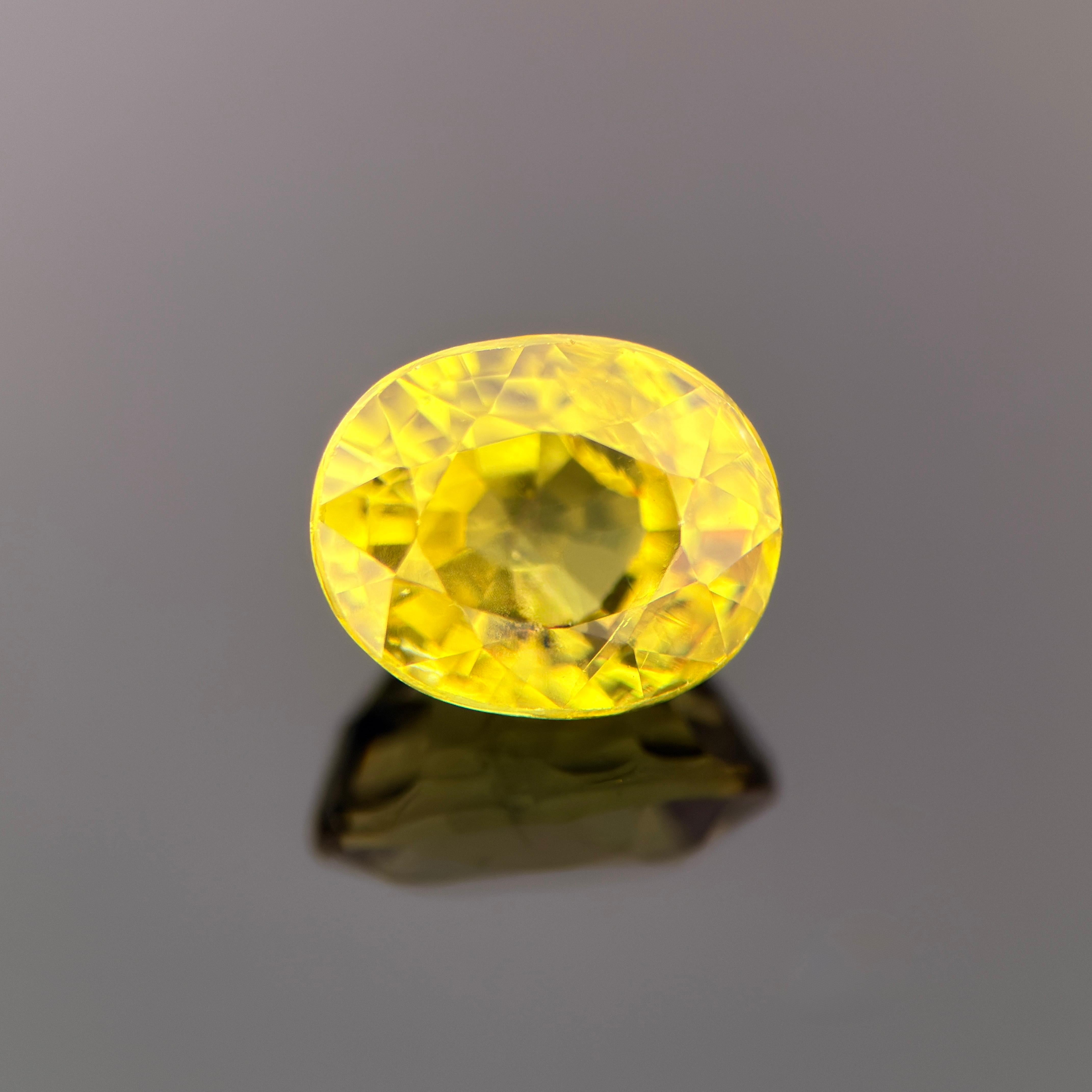 2,93-Karat natürlicher Mali-Granat - Lebendiges Gelbgrün-Oval, außergewöhnliche Brillanz im Angebot 6