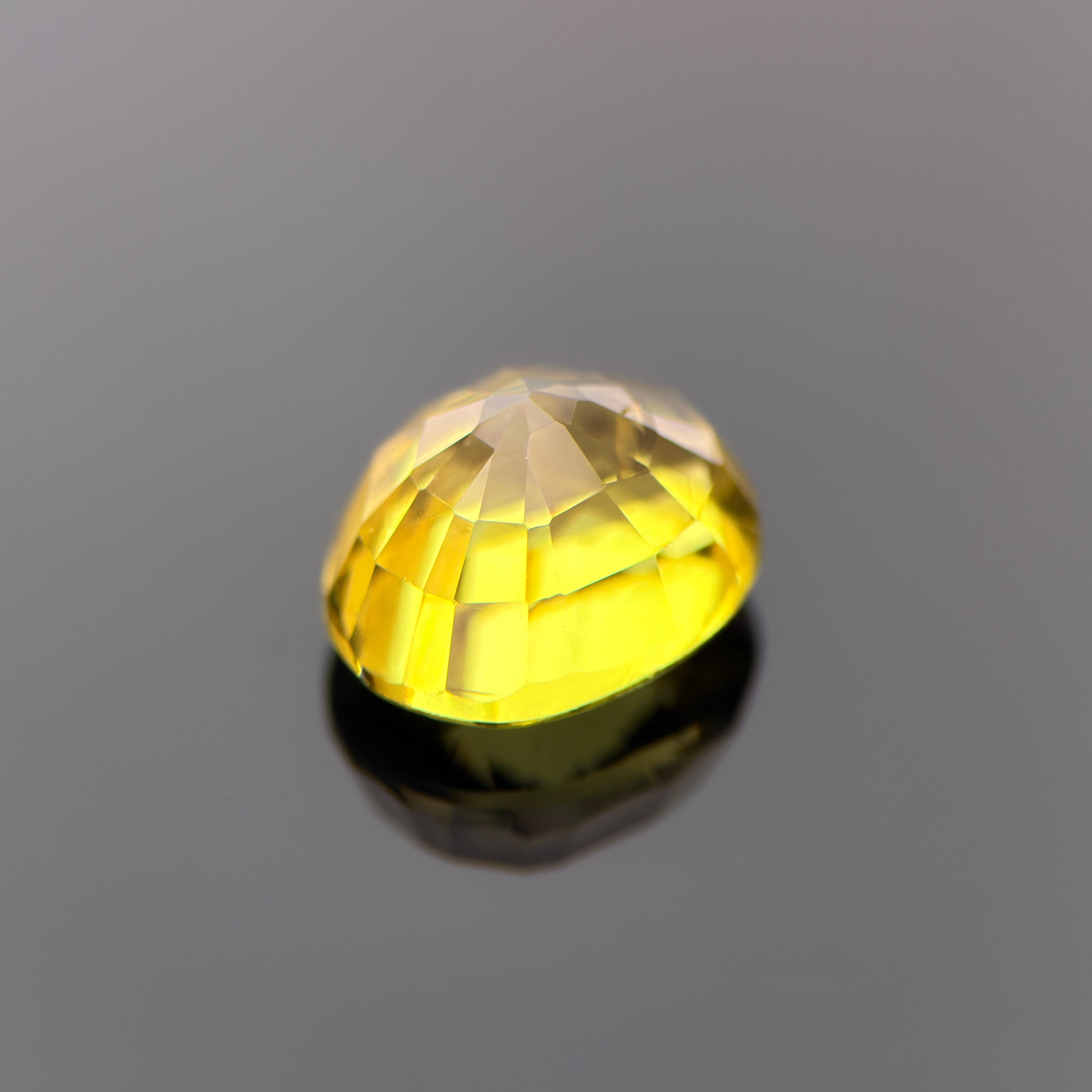 2,93-Karat natürlicher Mali-Granat - Lebendiges Gelbgrün-Oval, außergewöhnliche Brillanz für Damen oder Herren im Angebot