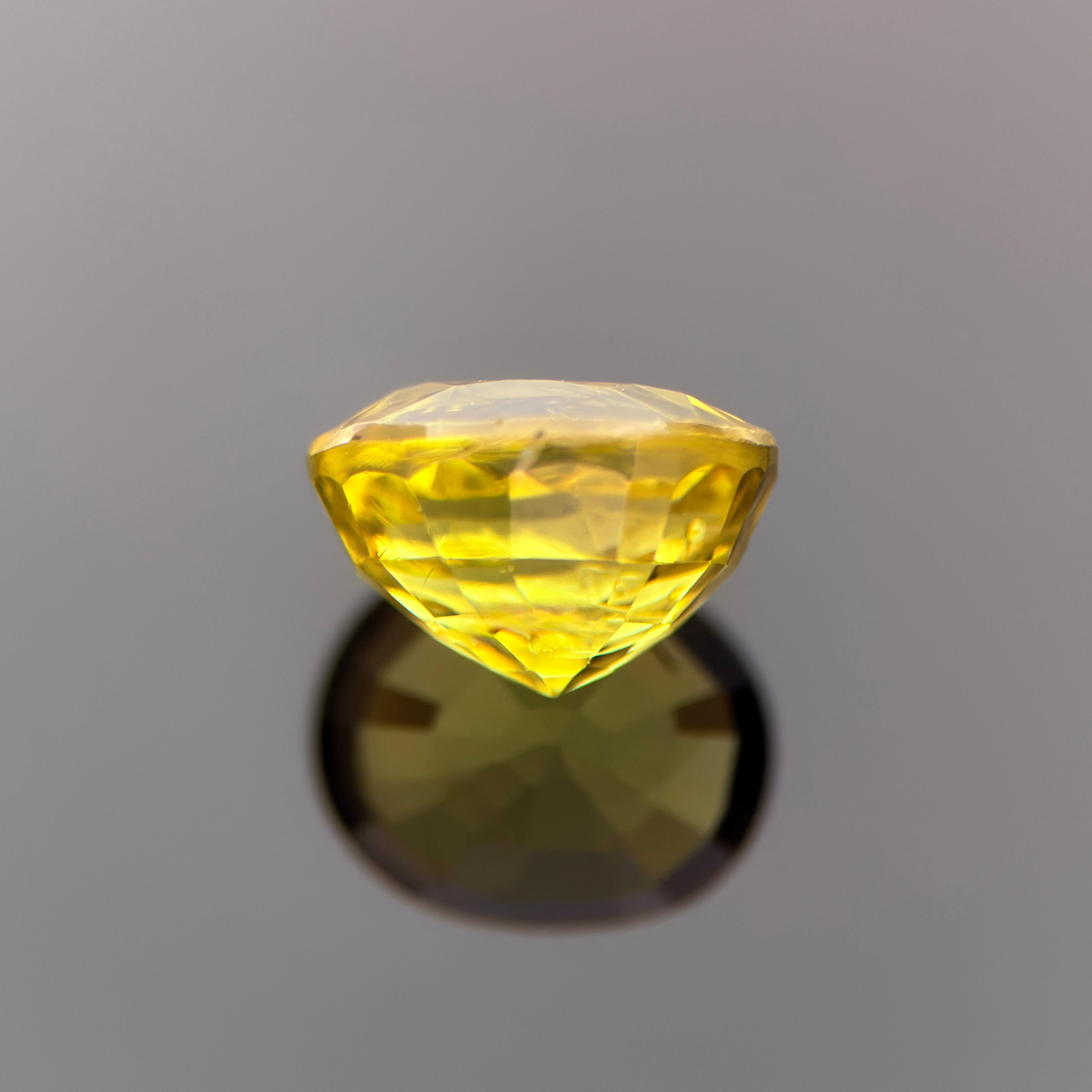 2,93-Karat natürlicher Mali-Granat - Lebendiges Gelbgrün-Oval, außergewöhnliche Brillanz im Angebot 3