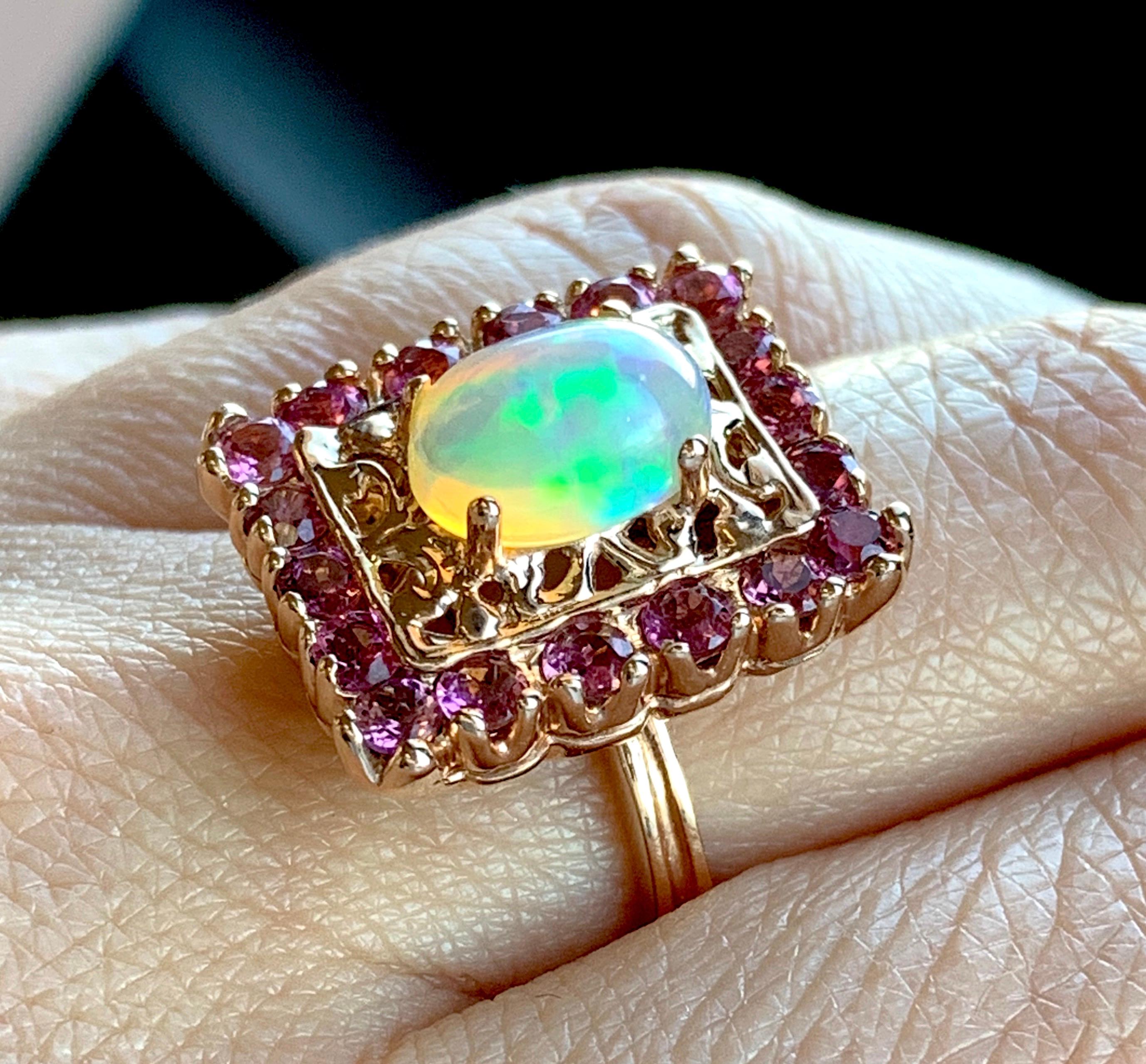 opal pink tourmaline ring
