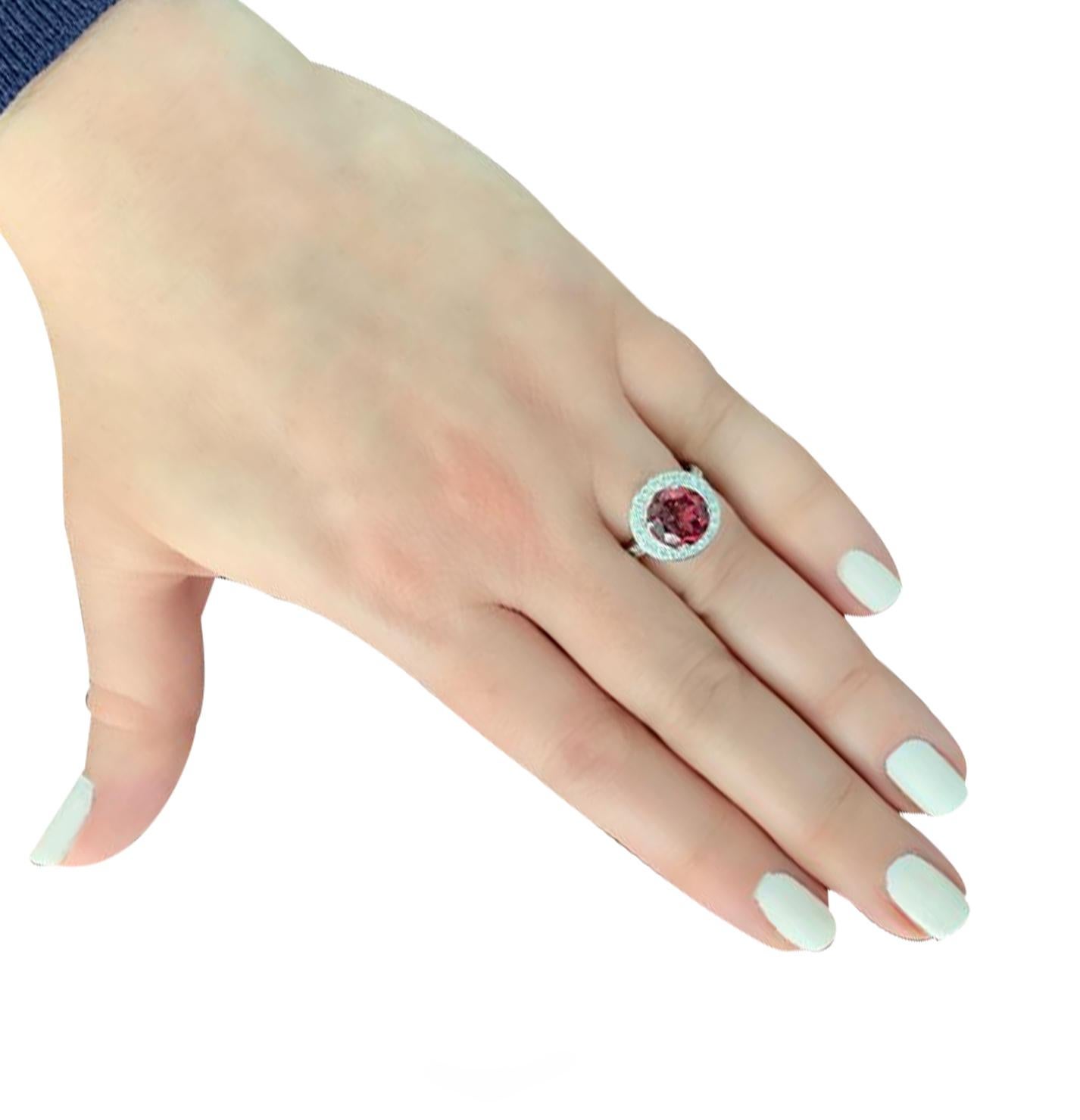 unique rubellite tourmaline engagement ring