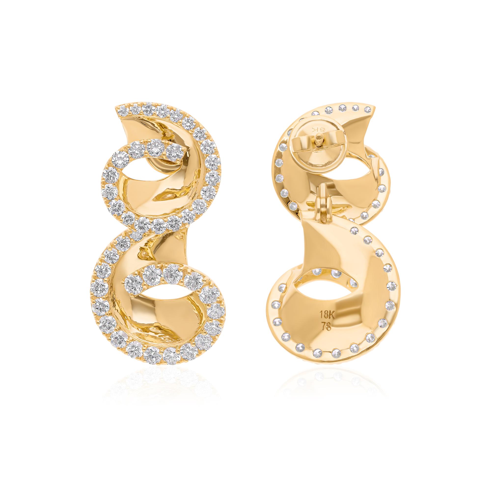 Cast from 18-karat gold, these exquisite earrings are handset with 2.93 carats of sparkling diamonds.

FOLLOW SPECTRUM JEWELS storefront to view the latest collection & exclusive pieces. Spectrum Jewels is proudly rated as a Top Seller on 1stdibs