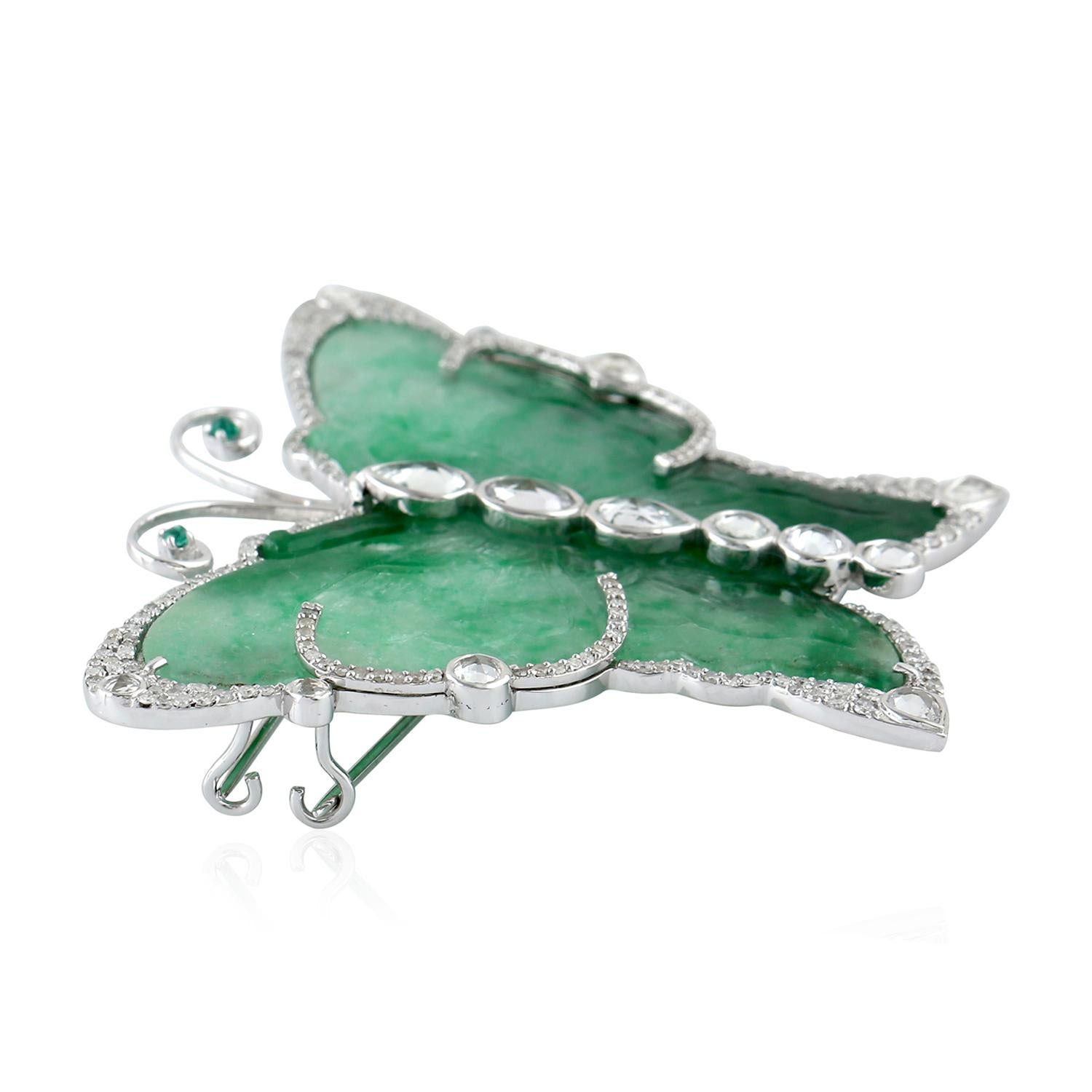 jade butterfly brooch