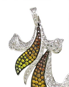 2.93 carats of diamond leaf  pendant