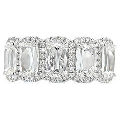 Roman Malakov 2.57 Carats Total Elongated Cushion Cut Diamond Band in White Gold