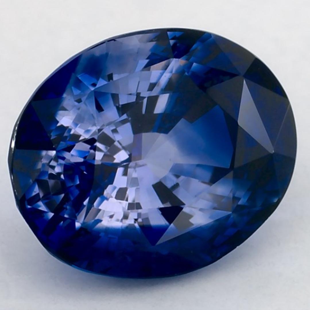 Taglio ovale 2.93 carati di zaffiro blu ovale sfuso in vendita