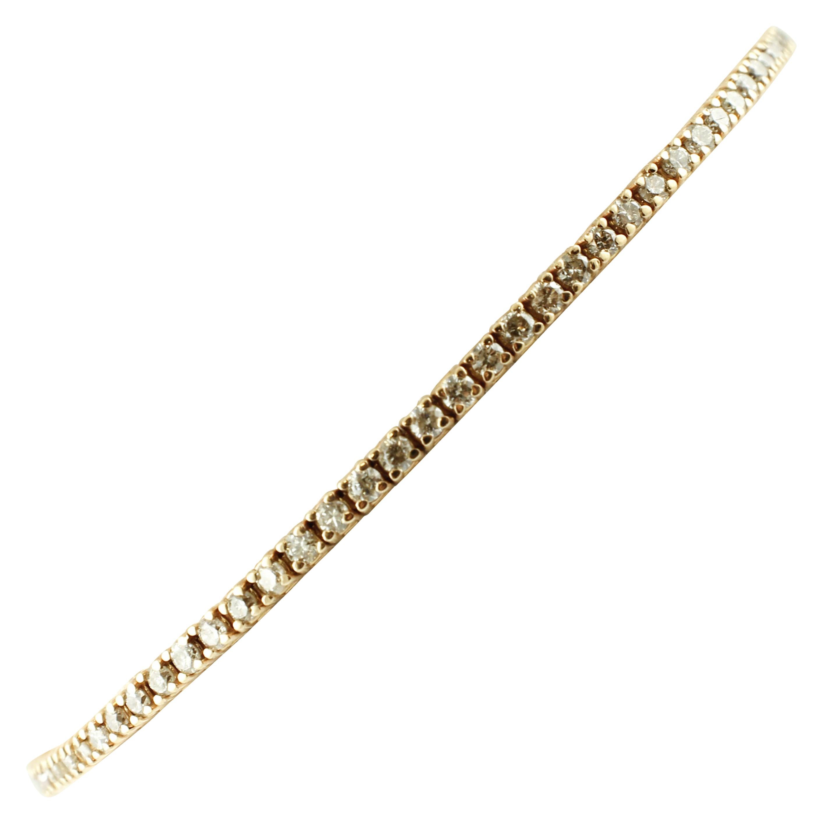 2.93 Carat Diamonds, Rose Gold Tennis Bracelet