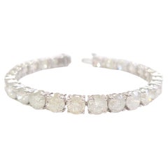29.30 Karat natürliches Diamant-Tennisarmband aus 14 Karat Weißgold