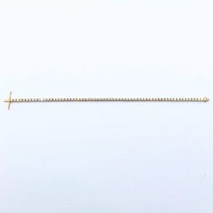 Bespoke Eternity Line Round Brilliant Diamond Tennis Bracelet in 14K 18K Gold