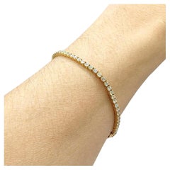 Bespoke Eternity Line Round Brilliant Diamond Tennis Bracelet in 14K 18K Gold