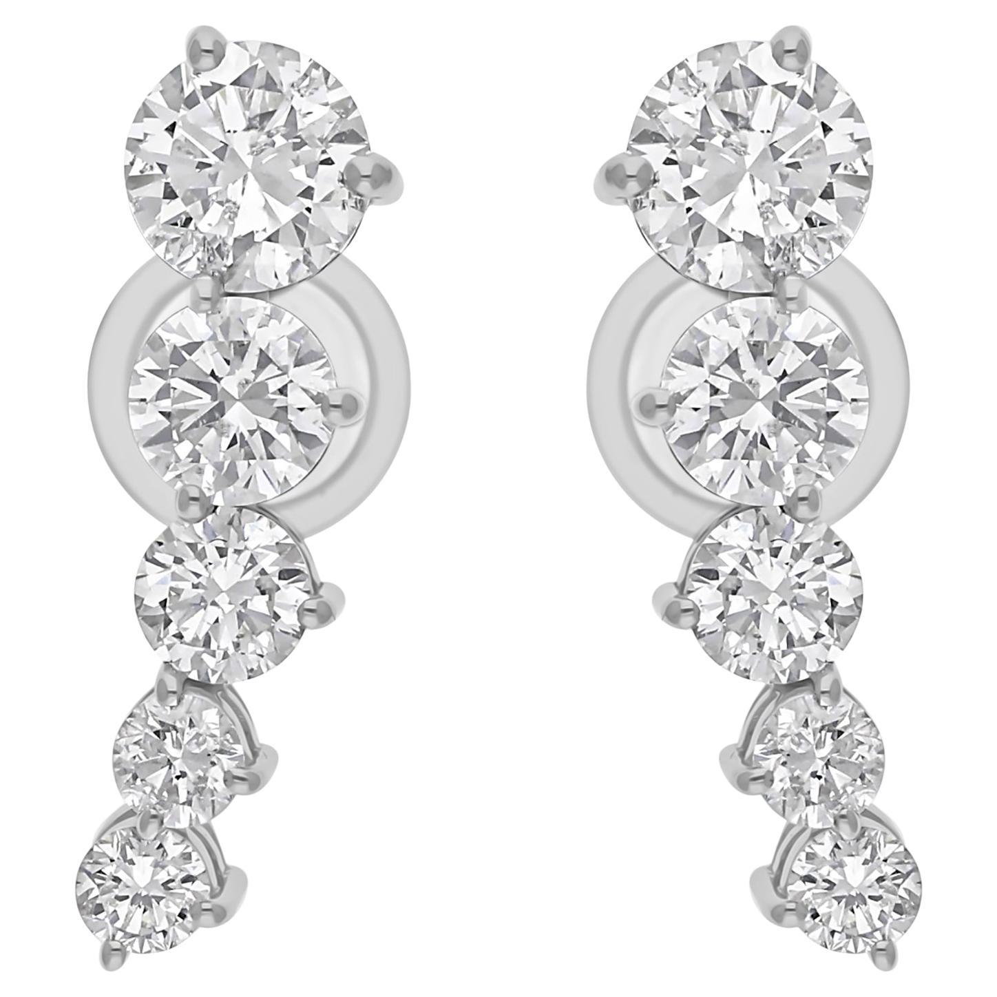 2.93Ct SI/HI Diamante in oro bianco 14k Orecchini a perno Tutti i prezzi pagati
