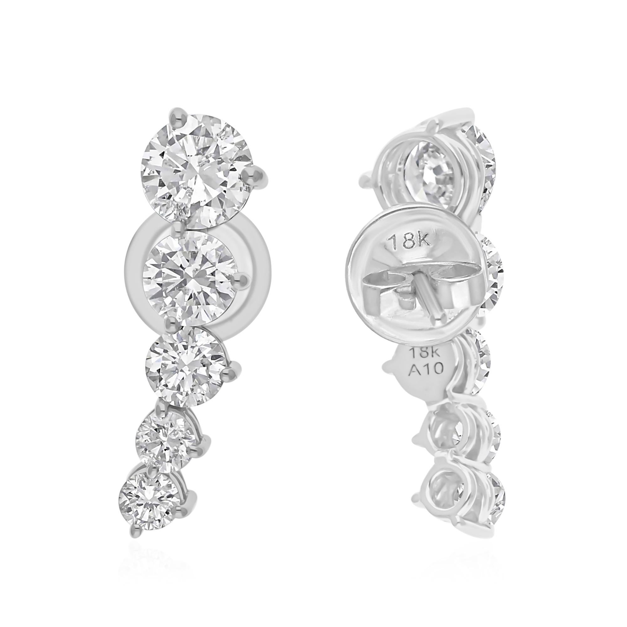 2.93Ct SI/HI Diamante in oro bianco 18k Orecchini a perno Tutti i prezzi pagati in vendita 2