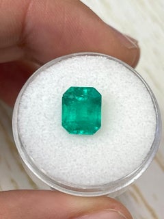 2.93ct Stunning Muzo Green Emerald Cut Colombian Gem 9x8 Genuine May Birthstone