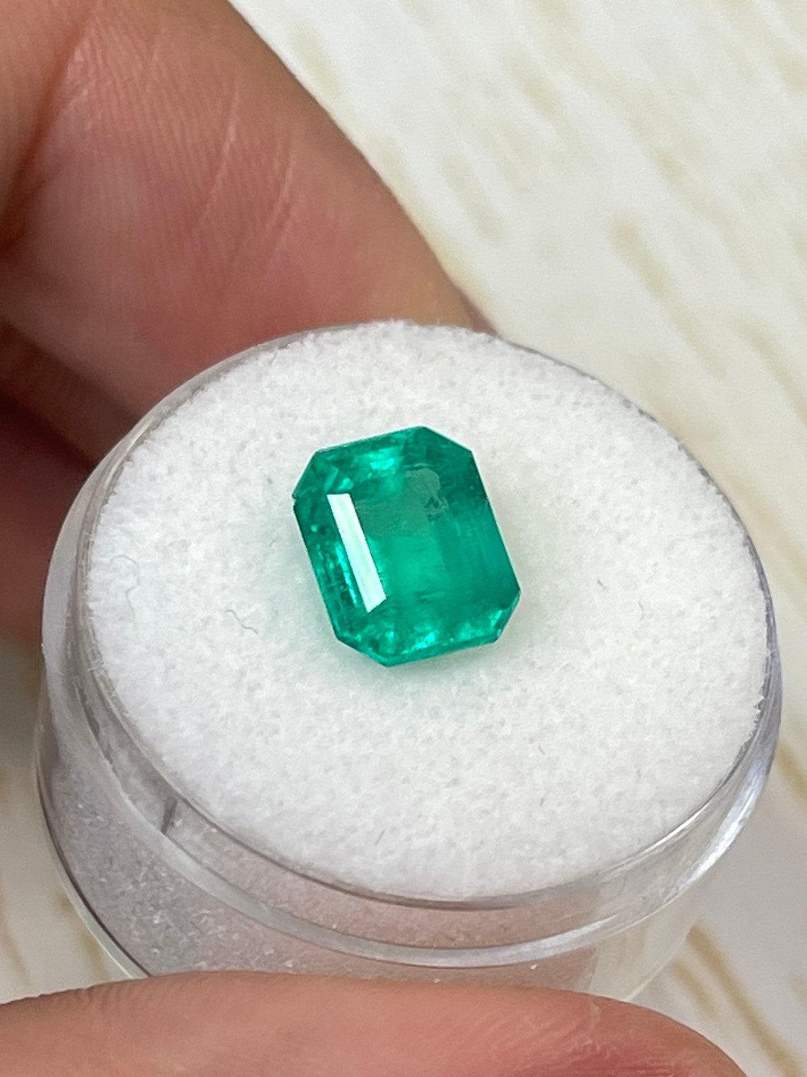 2,93 ct Impresionante gema Muzo verde colombiana talla esmeralda 9x8 genuina del mes de mayo Corte esmeralda en venta