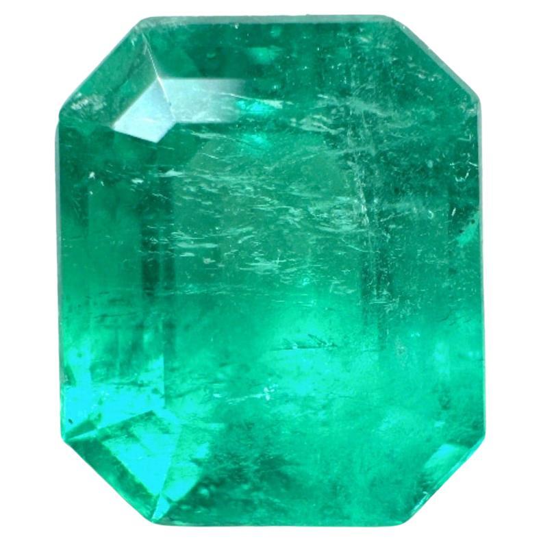 2.93ct Stunning Muzo Green Emerald Cut Colombian Gem 9x8 Genuine May Birthstone