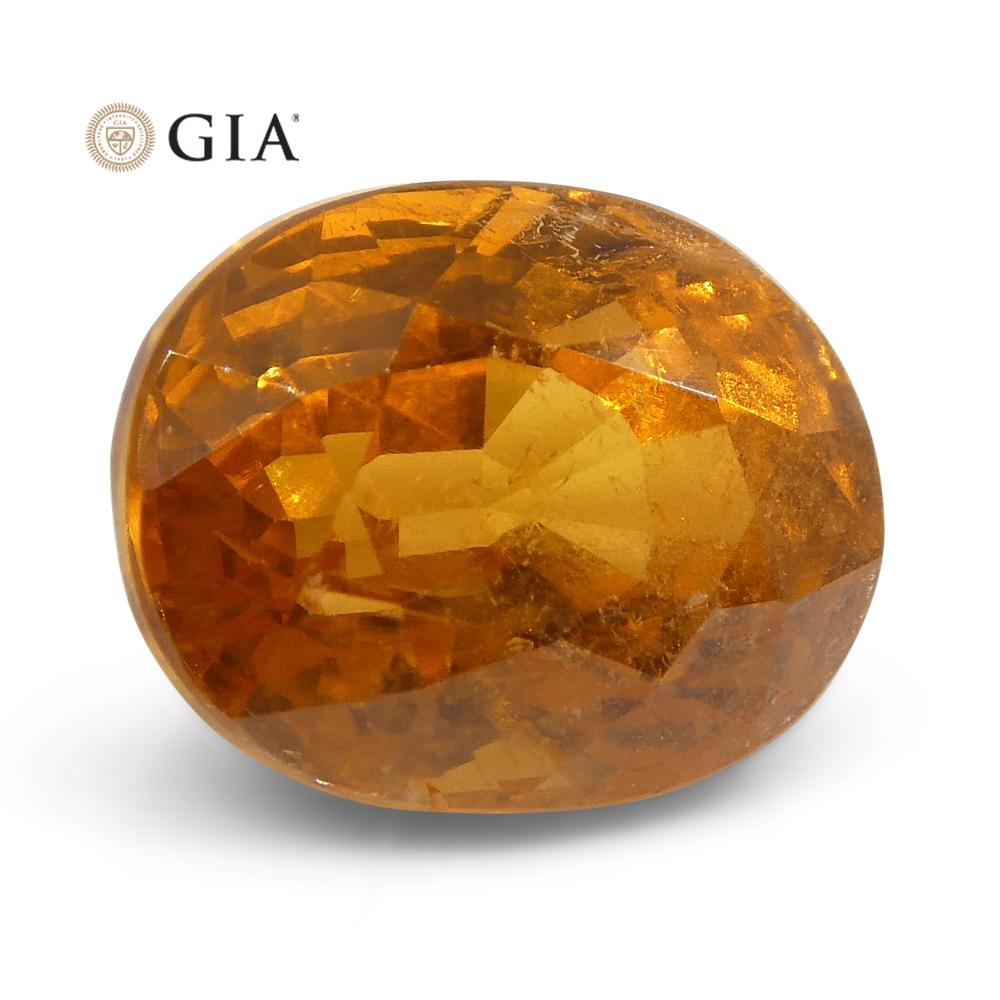 Óvalo de granate espesartina/espesartita naranja fanta vivo de 2,93 ct, certificado GIA en venta 5