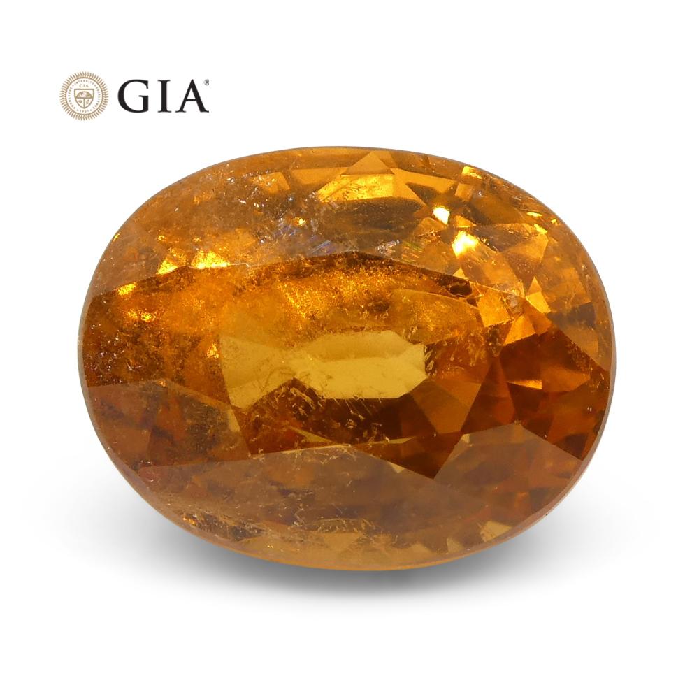 2.93ct Vivid Fanta Orange Spessartine/Spessartite Garnet Oval, GIA Certified For Sale 3