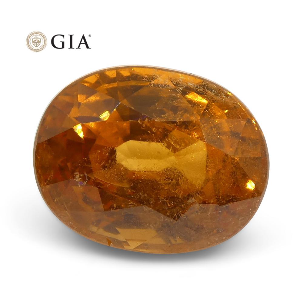 2.93ct Vivid Fanta Orange Spessartine/Spessartite Garnet Oval, GIA Certified For Sale 1