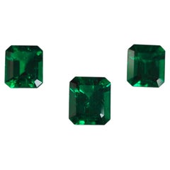 2,93 ct + 2,94 ct + 3,86 ct: conjunto de esmeraldas colombianas de gran calidad, hecho a medida, SSEF GRS