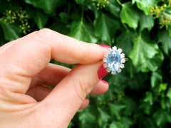 2.94 Carat Aquamarine and 1.10 Carat Diamond Platinum Engagement Ring