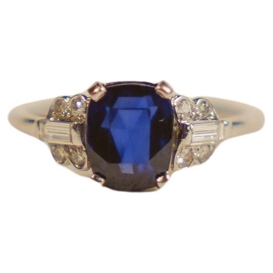 2.94 Carat Burmese Sapphire and Diamond Platinum Ring