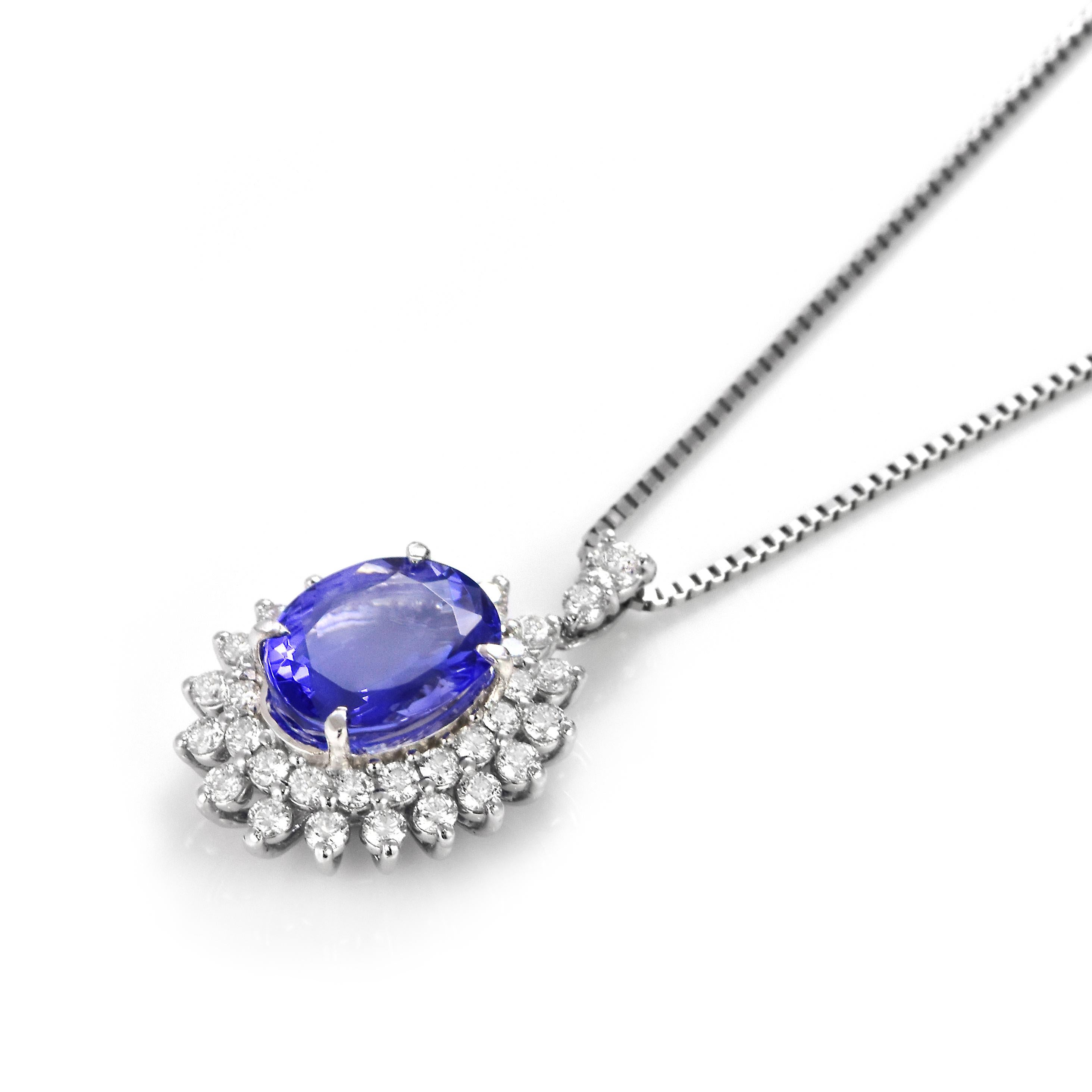 Ciondolo di 2,94 carati di tanzanite naturale 