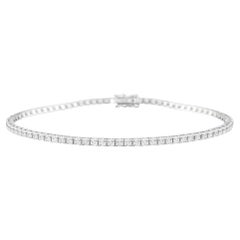 2.94 Carat Natural Diamond Stackable Tennis Bracelet 18 Karat White Gold