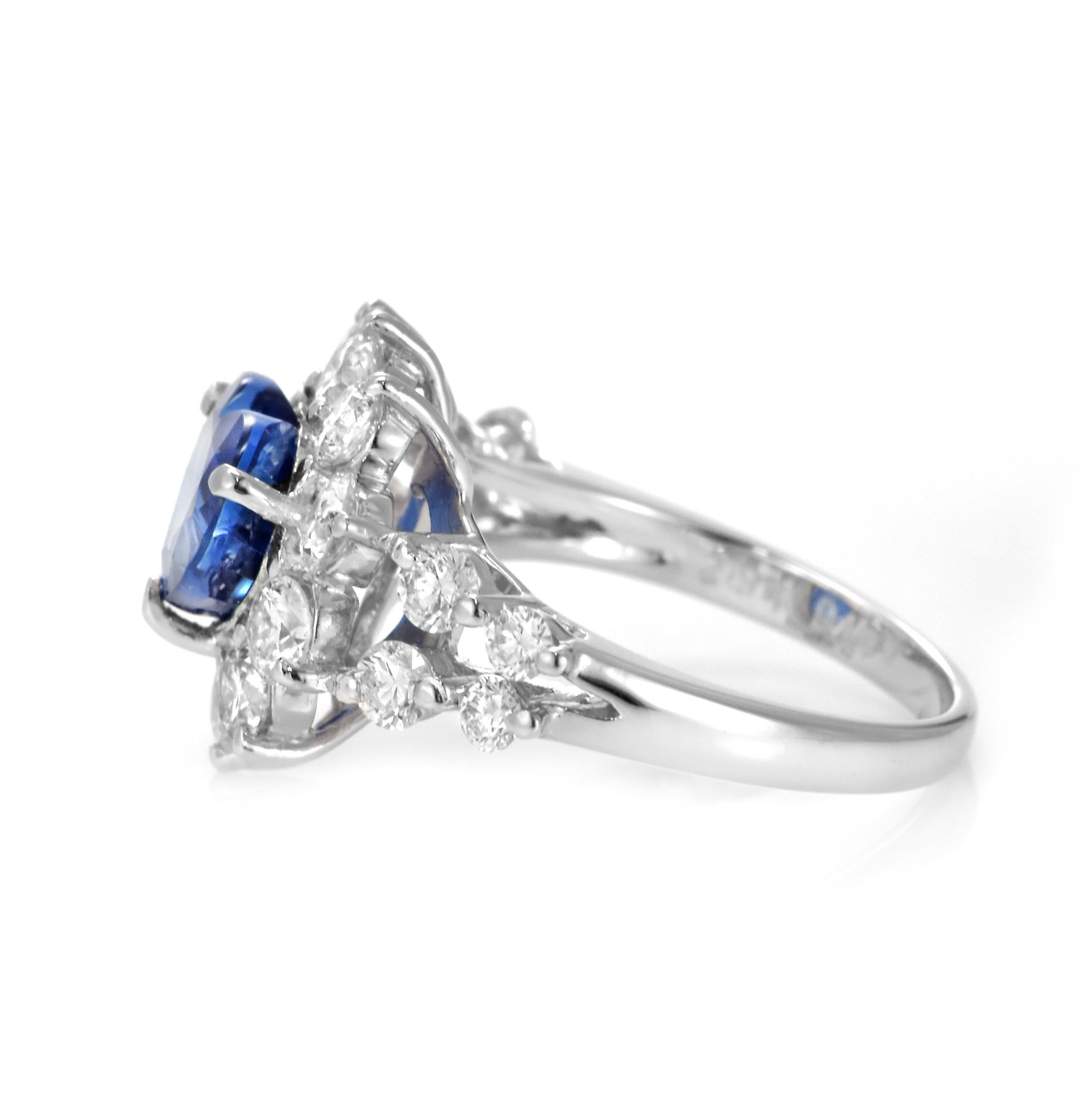 Ring aus Platin mit 2,94 Karat natürlichem Saphir und Diamant im Angebot 5