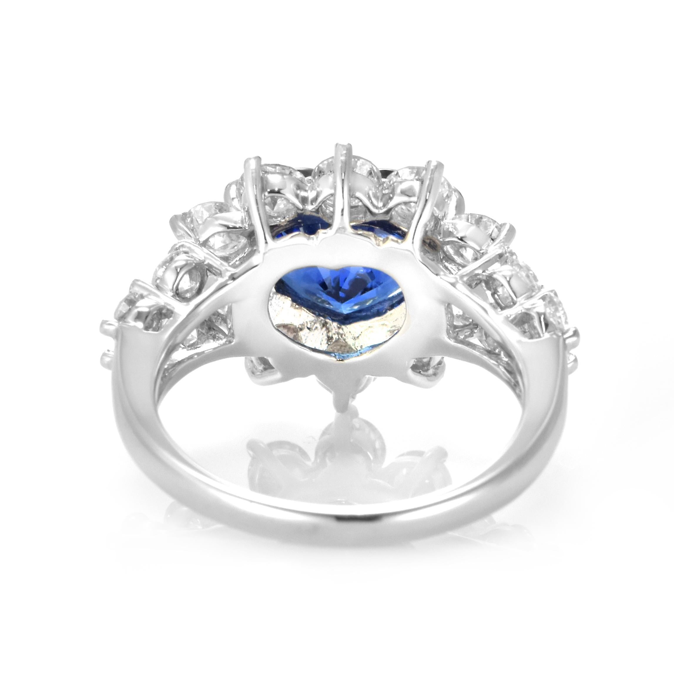 Ring aus Platin mit 2,94 Karat natürlichem Saphir und Diamant im Angebot 7