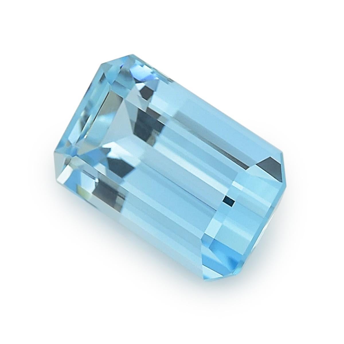 Identification: Natural Aquamarine 2.94 carats

Carat: 2.94 carats
Shape: Emerald cut
Measurements: 11.44 x 6.96 x 5.00 mm 
Cut: Brilliant/Step
Color: Light Blue
Clarity: very eye clean

Presenting a Natural Aquamarine of exquisite beauty, weighing