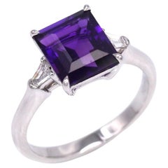 2,94 Karat Amethyst-Diamantring aus 18 K Weißgold