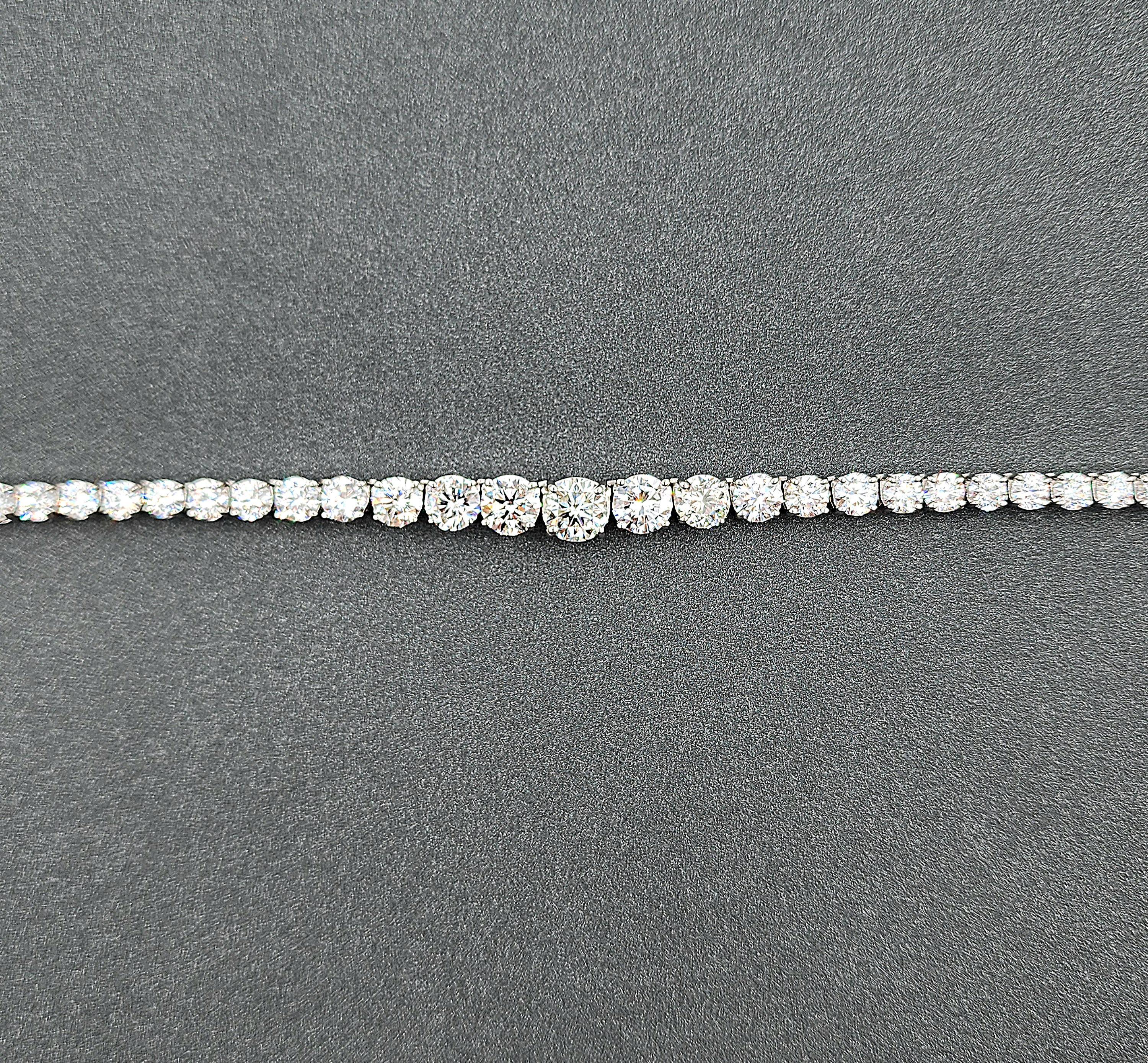 Collier de diamants gradués Riviera 29.42 ct - Platine en vente 1