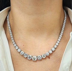 29.42 ct Riviera Graduated Diamond Necklace - Platinum