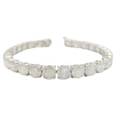 29.48 Carat Natural Diamond Tennis Bracelet 14 Karat White Gold