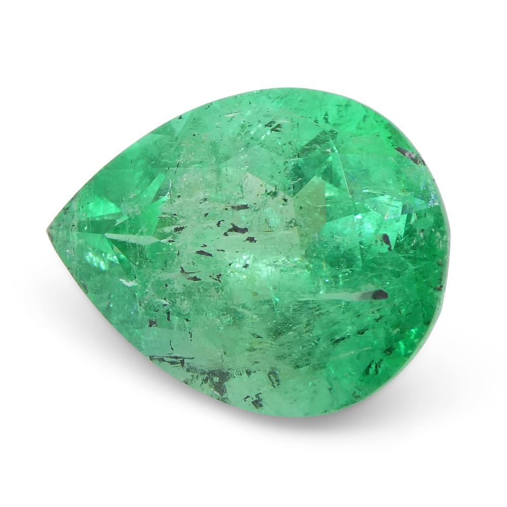 2.94ct Pear Green Emerald from Colombia For Sale 4