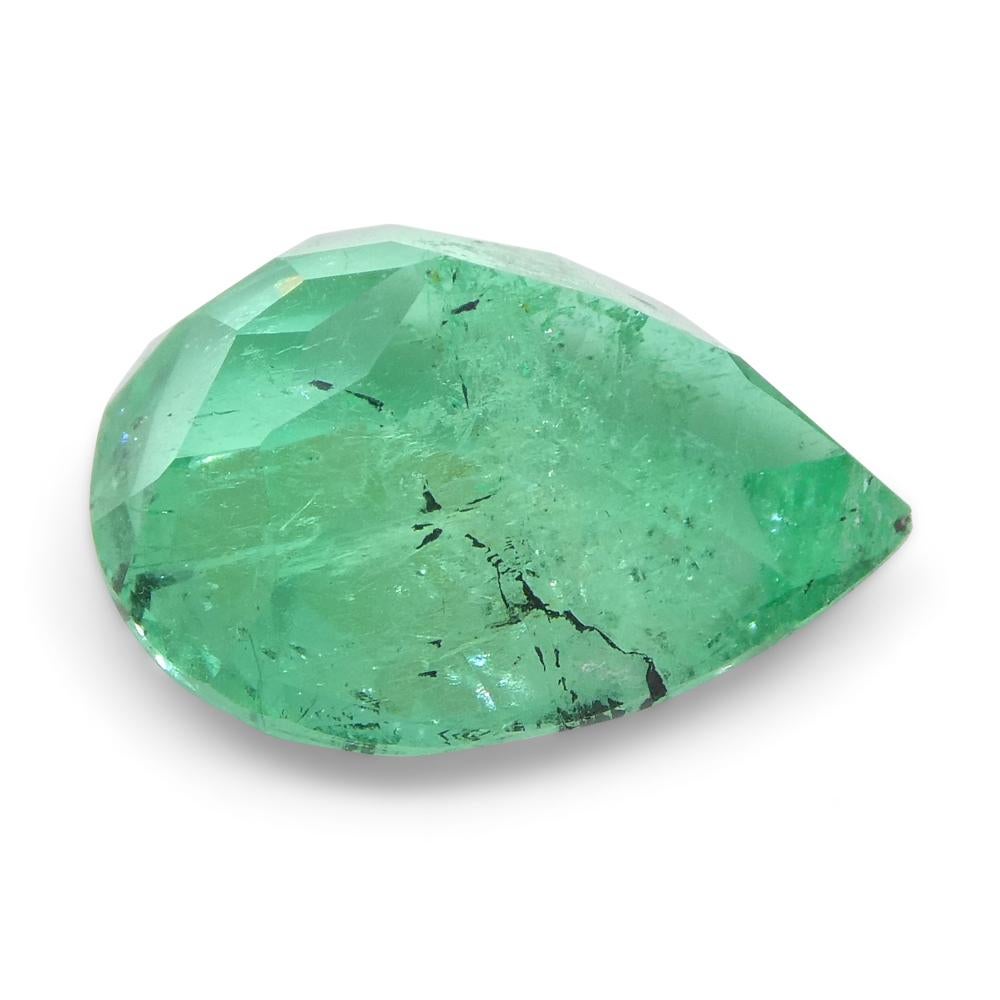 2.94ct Pear Green Emerald from Colombia For Sale 5