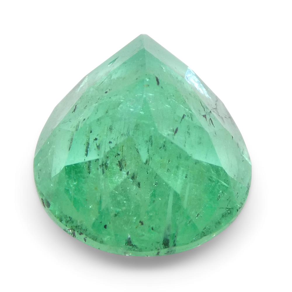 2.94ct Pear Green Emerald from Colombia For Sale 6