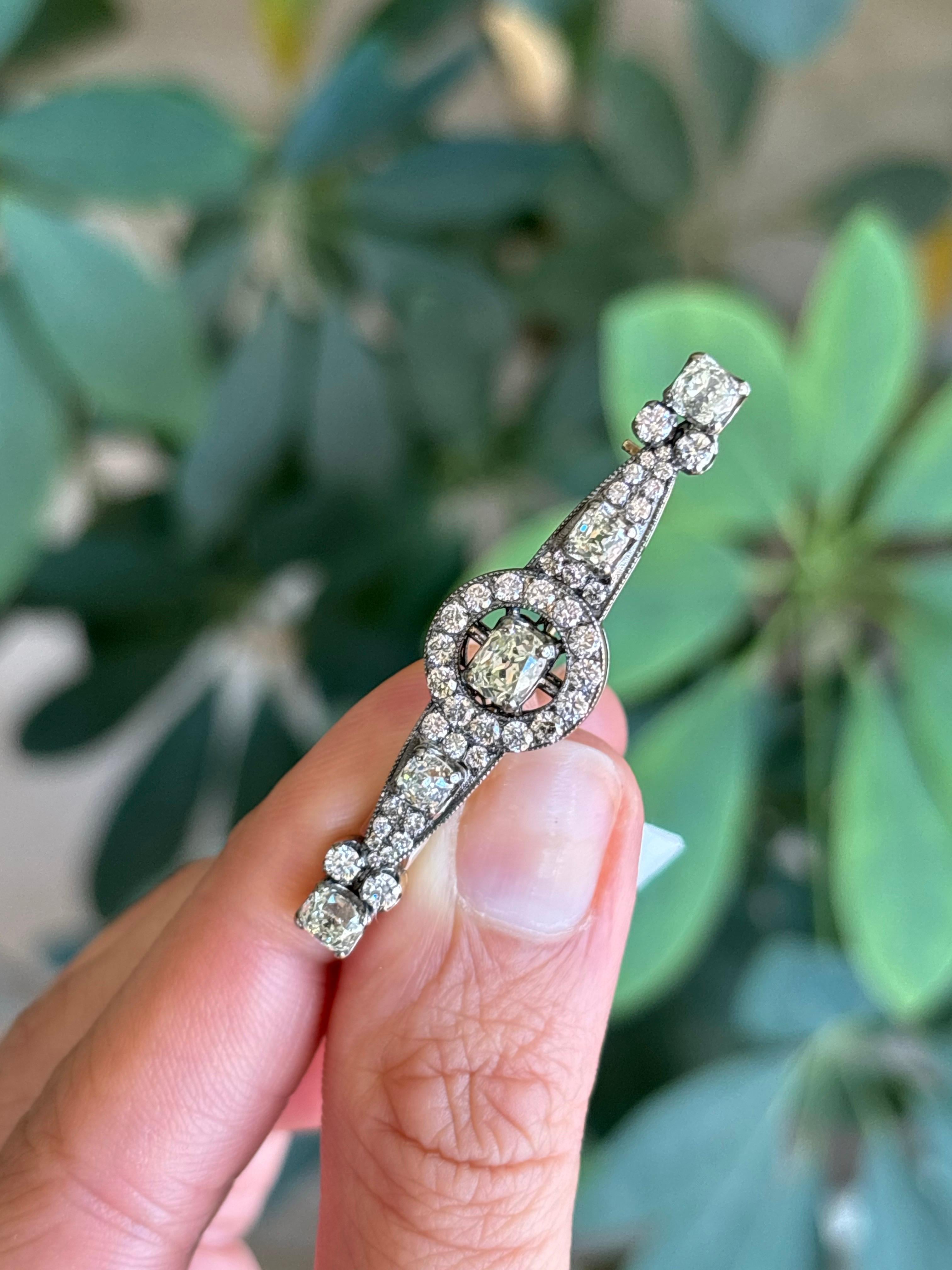 A beautiful, vintage inspired old cut European Diamond and 18K Gold brooch, with a matte dull gold finish. The perfect accessory for every occasion!

Please message us for more information. 
We provide free shipping and accept returns. 