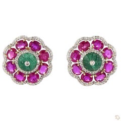 2,95 Karat Smaragd und Diamant-Tropfenohrringe aus 18K Gold