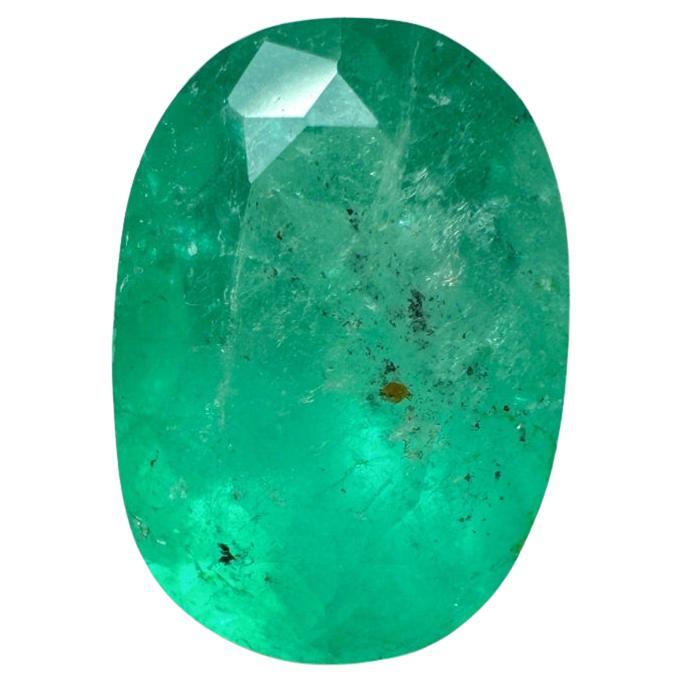 2,95 Quilates Esmeralda Colombiana Verde Medio Pecosa Talla Oval - Gema Natal de Mayo