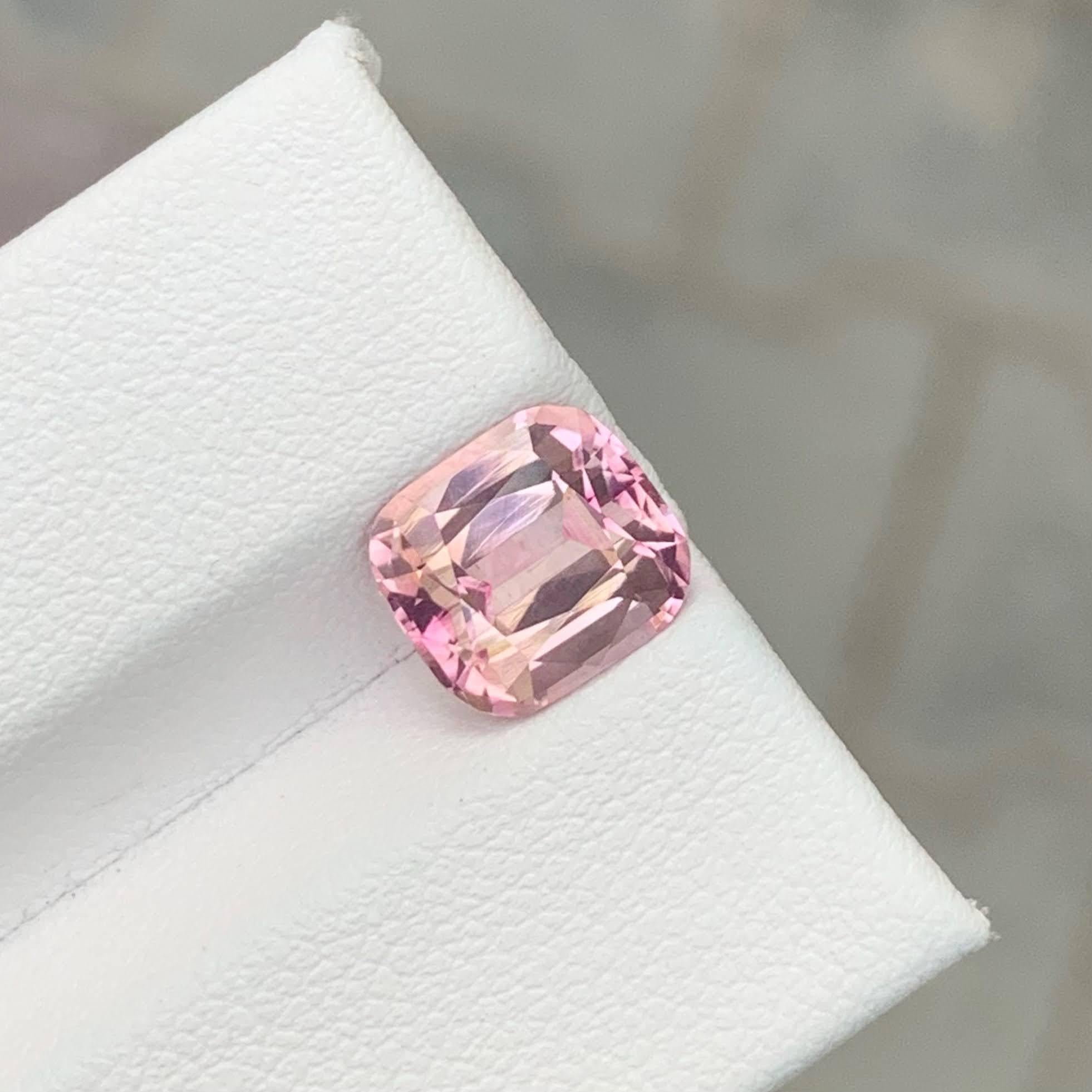2.95 Carat Natural Loose Baby Pink Tourmaline Stone Cushion Cut Afghan Gemstone (pierre précieuse afghane) en vente 5