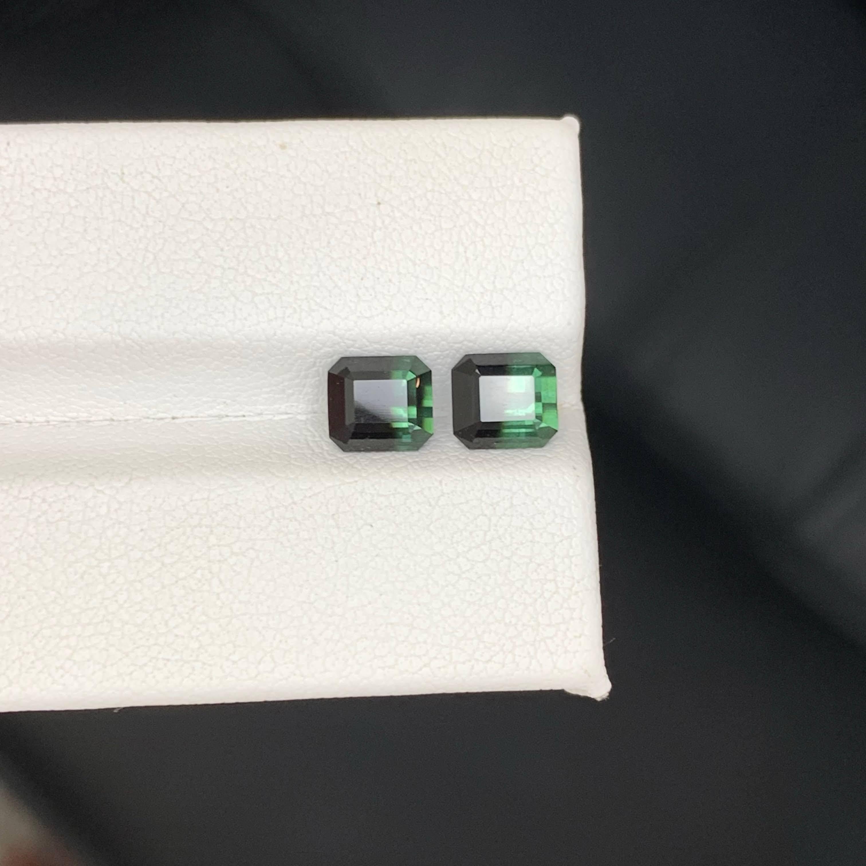 2,95 quilates de turmalina bicolor natural suelta Pareja Piedra preciosa de Pakistán talla esmeralda en Nuevo estado para la venta en Bangkok, TH