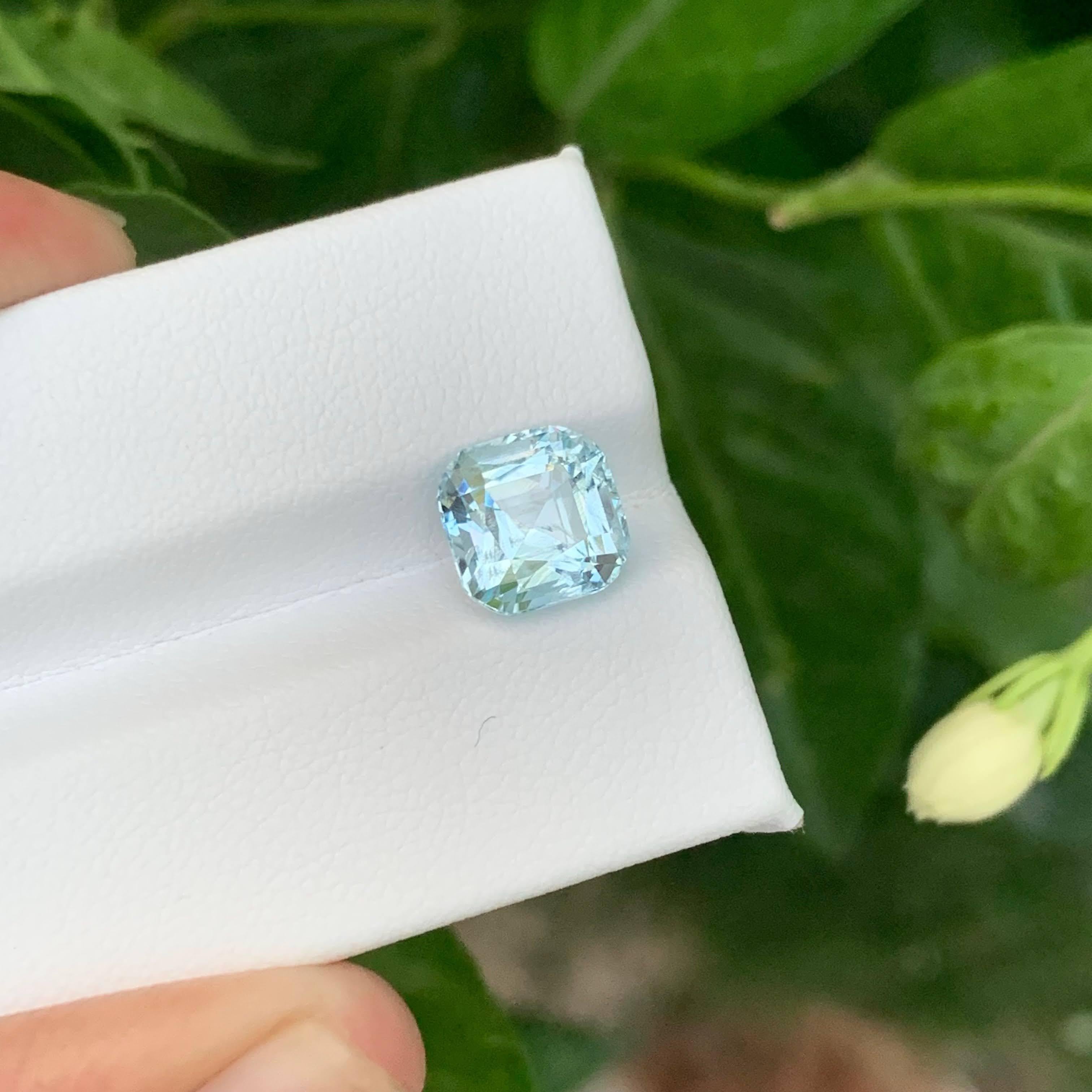 2.95 Karat Natürlicher Loser Blauer Aquamarin Stein Cushion Cut Pakistanischer Edelstein im Zustand „Neu“ im Angebot in Bangkok, TH