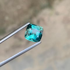 2.95 Carat Natural Loose Bluish Green Tourmaline Cushion Cut Gemstone