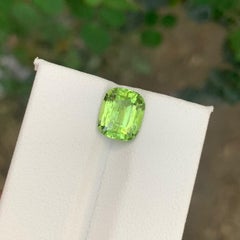 2.95 Carat Natural Loose Green Peridot Stone Cushion Cut Pakistani Gemstone