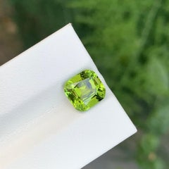 2.95 Carat Natural Loose Green Tourmaline Cushion Shape Gem
