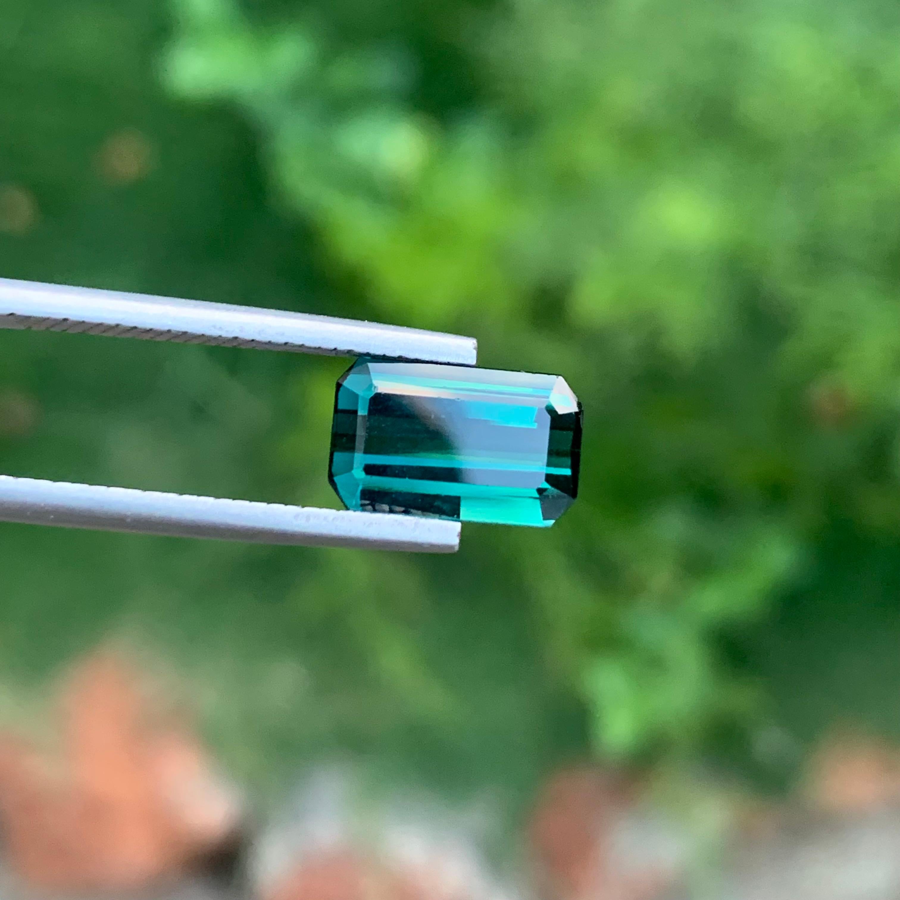 2.95 Karat Natürlicher loser Indicolith Turmalin Smaragd Form Edelstein für Schmuck im Angebot 4