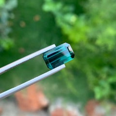 2.95 Carat Natural Loose Indicolite Tourmaline Emerald Shape Gem For Jewellery